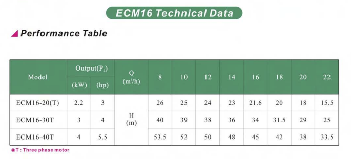 Máy bơm trục ngang đầu rời nhãn hiệu Evergush Model ECM16-40(T)