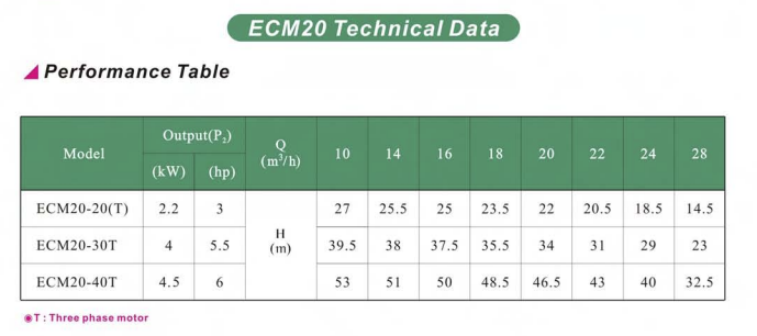 Máy bơm trục ngang đầu rời nhãn hiệu Evergush Model ECM20-30T