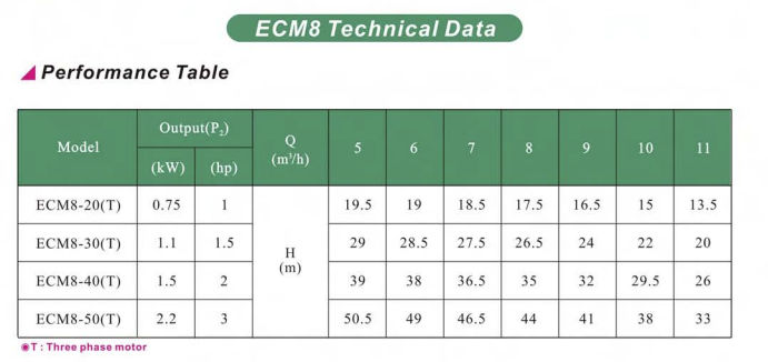 Máy bơm trục ngang đầu rời nhãn hiệu Evergush Model ECM8-40(T)